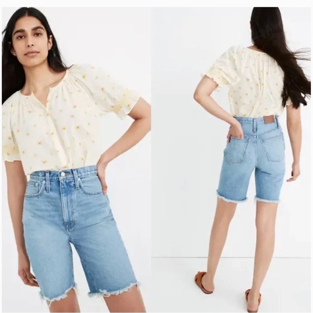 Madewell High‎ Rise Mid Length Denim Shorts